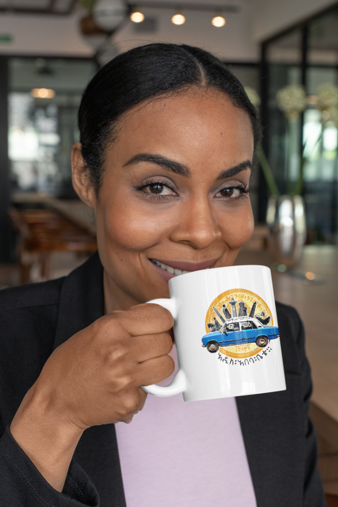 Ethiopian woman drinking coffee