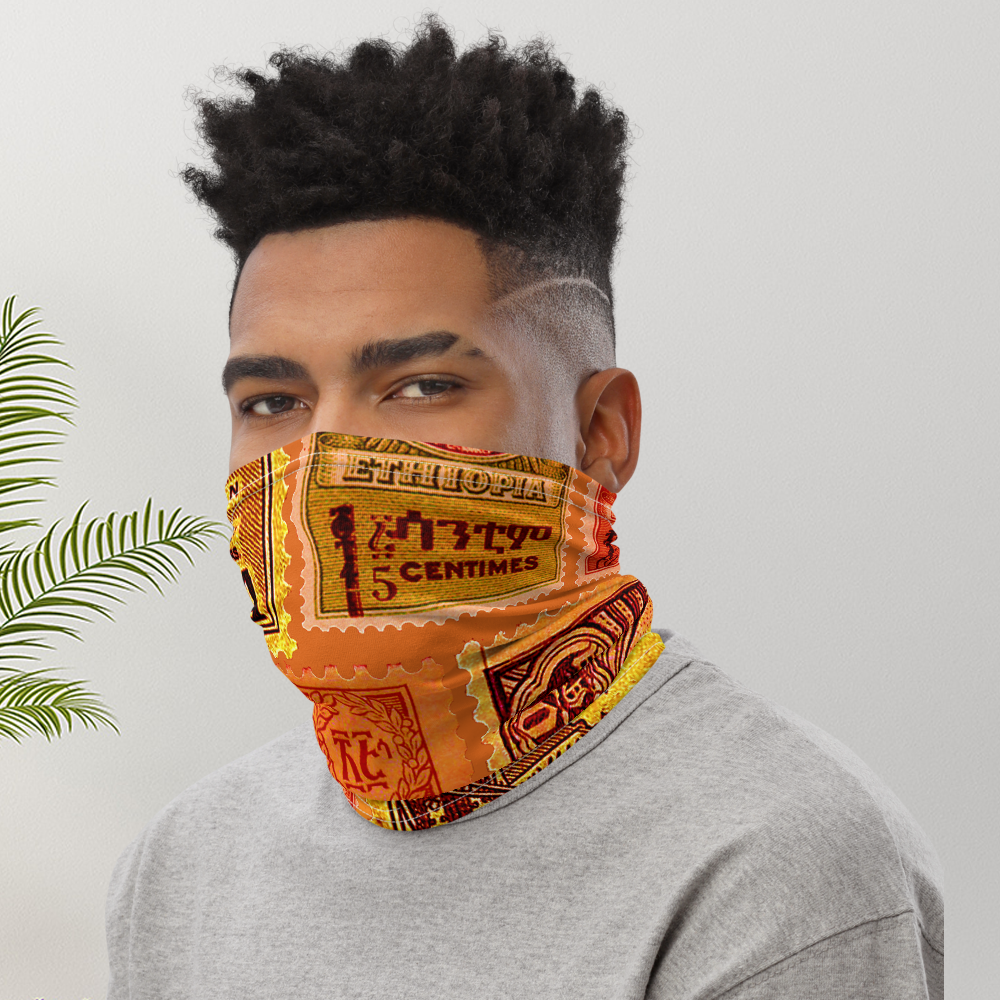 Ethiopia old stamps face mask
