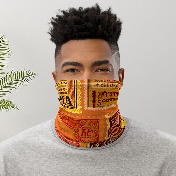 Ethiopia old stamps face mask