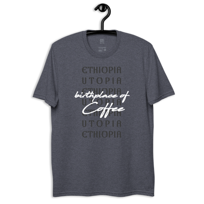  A t-shirt that reads Ethiopia: Birthplace of coffee