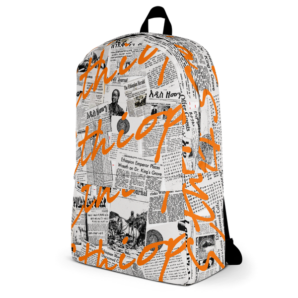 Old Ethiopian newspapers backpack